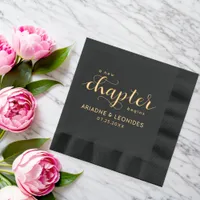 Elegant Wedding A New Chapter Begins  Foil Napkins