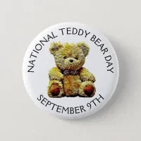 National Teddy Bear Day September 9th Holiday Button