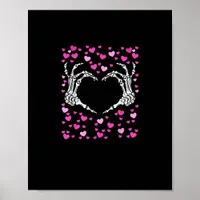 Skeleton Hand Heart Valentines Day Funny Viral Poster