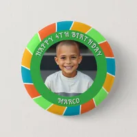 Personalized Age, Name and Photo Birthday  Button