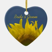Sunflower Rising Wedding Ceramic Ornament
