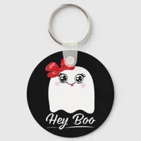 Cute Hey Boo Halloween Keychain