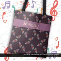 Love Note: Doodles for Music Lovers Name Pink Tote Bag