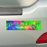 [Atomic Tie Dye} Psychedelic Butterflies Hippie Car Magnet