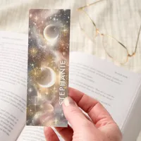 Crescent Moons Stars Glitter Bookmarks