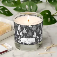 Black White Christmas Pattern#6 ID1009 Scented Candle