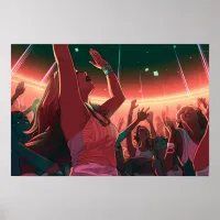 Rave girl under the stars poster