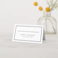 Simple Black Typography and Border Place Card