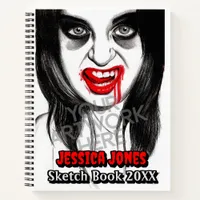 Gothic Teen Girl Your Artwork Name Photo Sketch Notebook