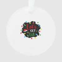Let's Get Lit Christmas Drinking Lights Santa Esse Ornament