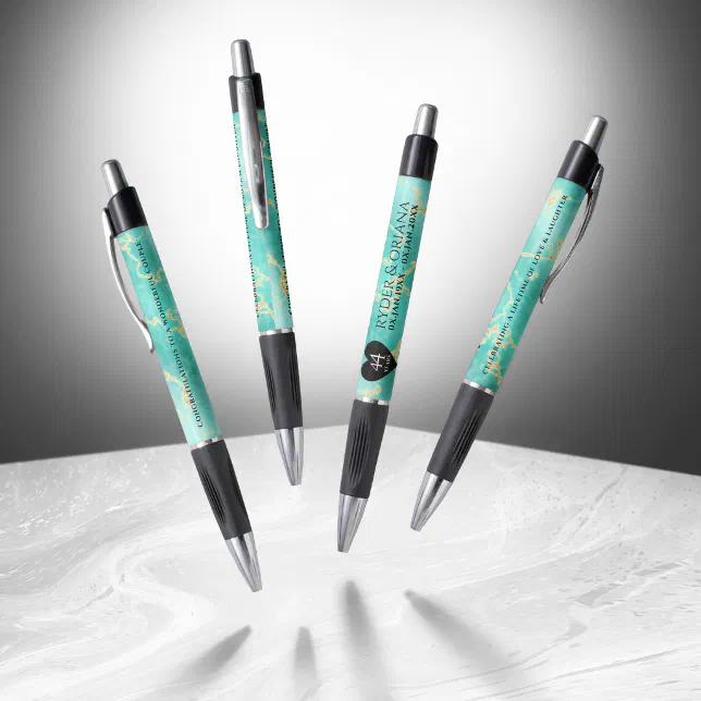 Elegant 44th Turquoise Wedding Anniversary Pen