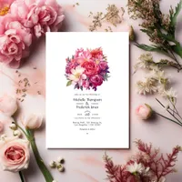 Fondant Pink Floral Wedding Invitation