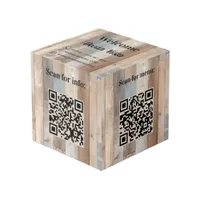 Welcome wood QR codes info hotel restaurant table Cube