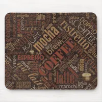 Coffee on Burlap Word Cloud Brown ID283 Mouse Pad
