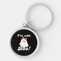 Im With Boo Funny Retro Style Keychain