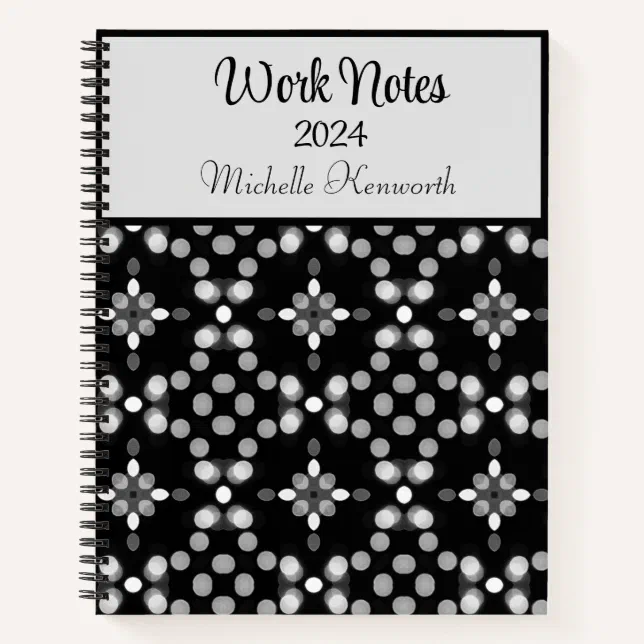 Abstract Monochrome Bokeh Dots Pattern Notebook