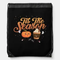 Retro Fall Tis The Season Drawstring Bag