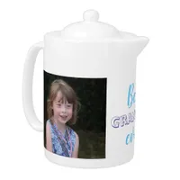Cute Best Grandma Ever Custom Photo Teapot