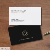 Simple Attorney at Law Justice Scale Business Card