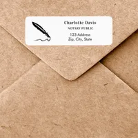 Notary white black pen return address label