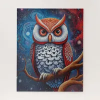 Cosmic Owl of Wisdom Jigsaw Puzzle