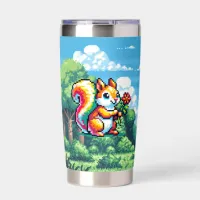 Cute Squirrel Pixel Art Personalized  Insulated Tumbler