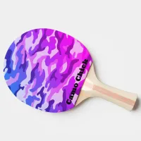 Girly Camouflage Pinks/Blues Monogram in Black | Ping Pong Paddle