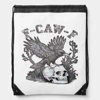 Gothic Funny F-Caw-F Humor Crow Essential Retro St Drawstring Bag