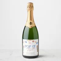  Firecrackers Blue Red White Pop It When She Pops Sparkling Wine Label