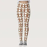 Gingerbread Man White Leggings