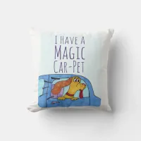 Magic Car Pet Funny Cartoon Style Art Throw Pillow