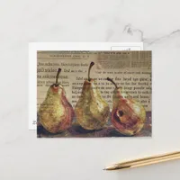 Pears Mixed  Collage Postcard
