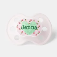 Personalized Baby Pacifier, Pink Floral Pattern Pacifier