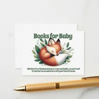 Cute Fox Cub Sleeps in Leaves Books for Baby Enclosure Card