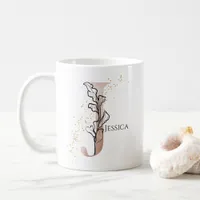 Monogram Initial Modern Letter J Boho Personalized Coffee Mug