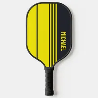 Solid Gray and Yellow Customizable Pickleball Paddle