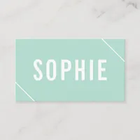 Minimal Modern Mint White Simple Elegant Classy Business Card