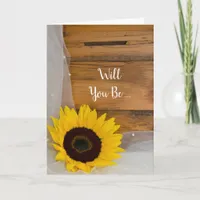 Rustic Sunflower Veil Will You Be My Bridesmaid Invitation