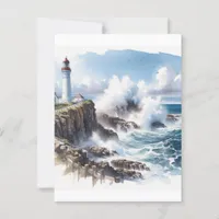 Coastal Beach Lighthouse Postcard