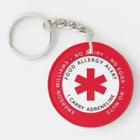 Red Food Allergy Alert  Keychain