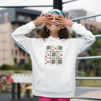 Retro Checkered Shamrock Cherry St Patricks Day Hoodie