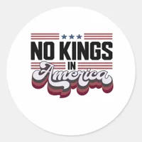 No Kings In America USA Retro Classic Classic Round Sticker