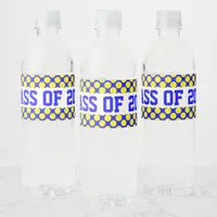 Modern Blue and Yellow 2024 High School Senior Water Bottle Label