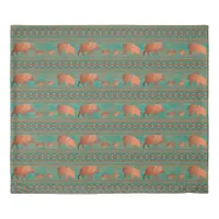 Southwest Cute Javelina Family Copper Teal King Duvet Cover