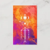 *~* Orange Purple Reiki Tribal Primal Aztec Shaman Business Card