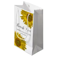 Yellow Sunflowers Thank You Wedding Small Gift Bag