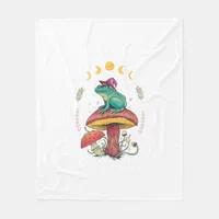 Cottagecore Aesthetic Goblincore Frog Wizard On Mu Fleece Blanket