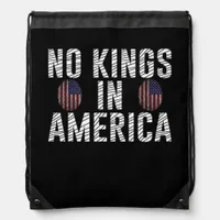 No Kings In America USA Flag Fingerprint Creative  Drawstring Bag
