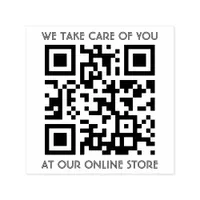 QR Code Template With Any Text Self-inking Stamp