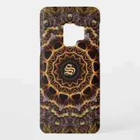 Golden Fractal Weave Monogram Samsung Galaxy Case